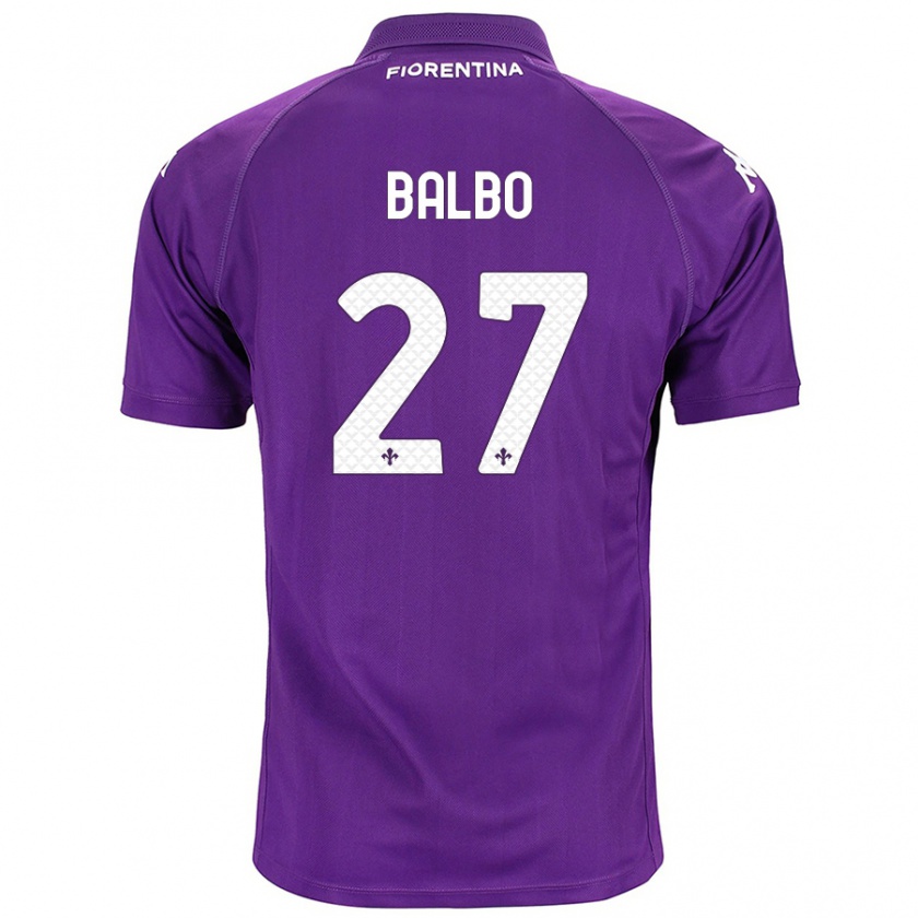 Kandiny Gyermek Luis Balbo #27 Lila Hazai Jersey 2024/25 Mez Póló Ing