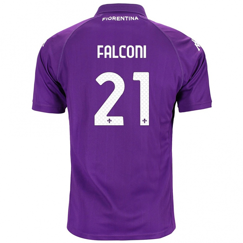 Kandiny Gyermek Niccolò Falconi #21 Lila Hazai Jersey 2024/25 Mez Póló Ing