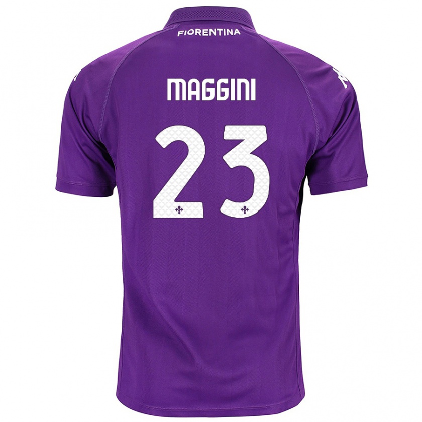 Kandiny Gyermek Filippo Maggini #23 Lila Hazai Jersey 2024/25 Mez Póló Ing