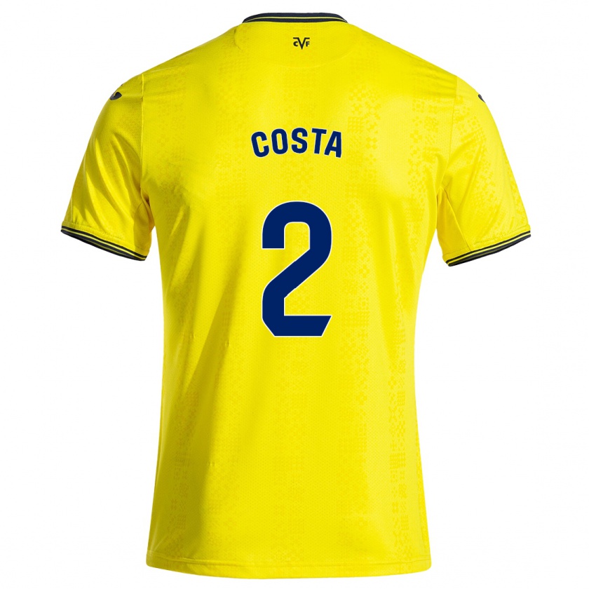 Kandiny Gyermek Logan Costa #2 Sárga Fekete Hazai Jersey 2024/25 Mez Póló Ing