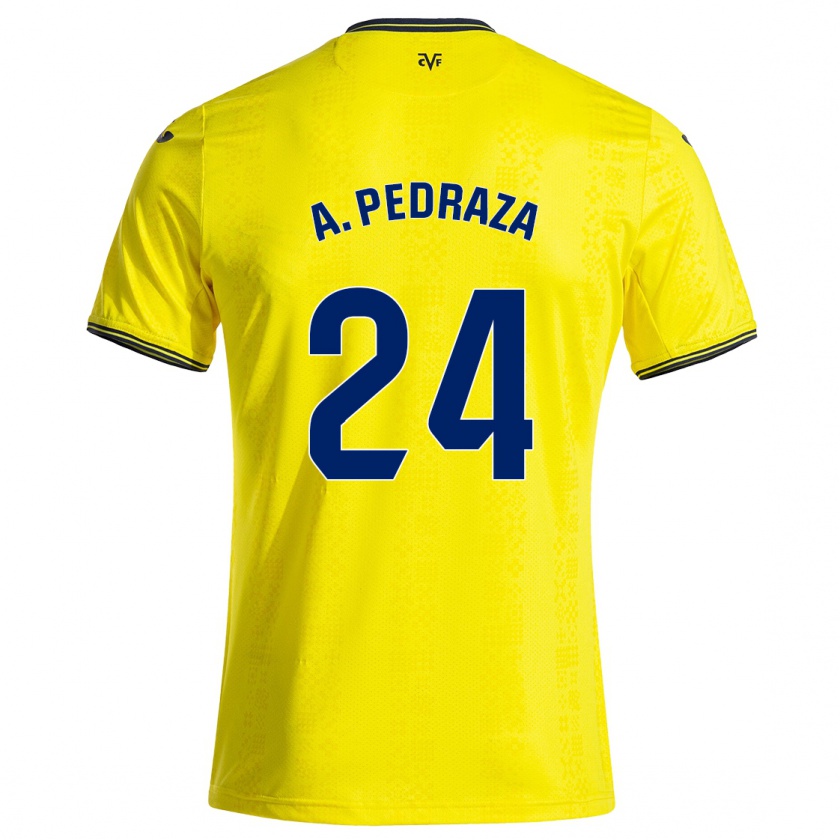 Kandiny Gyermek Alfonso Pedraza #24 Sárga Fekete Hazai Jersey 2024/25 Mez Póló Ing