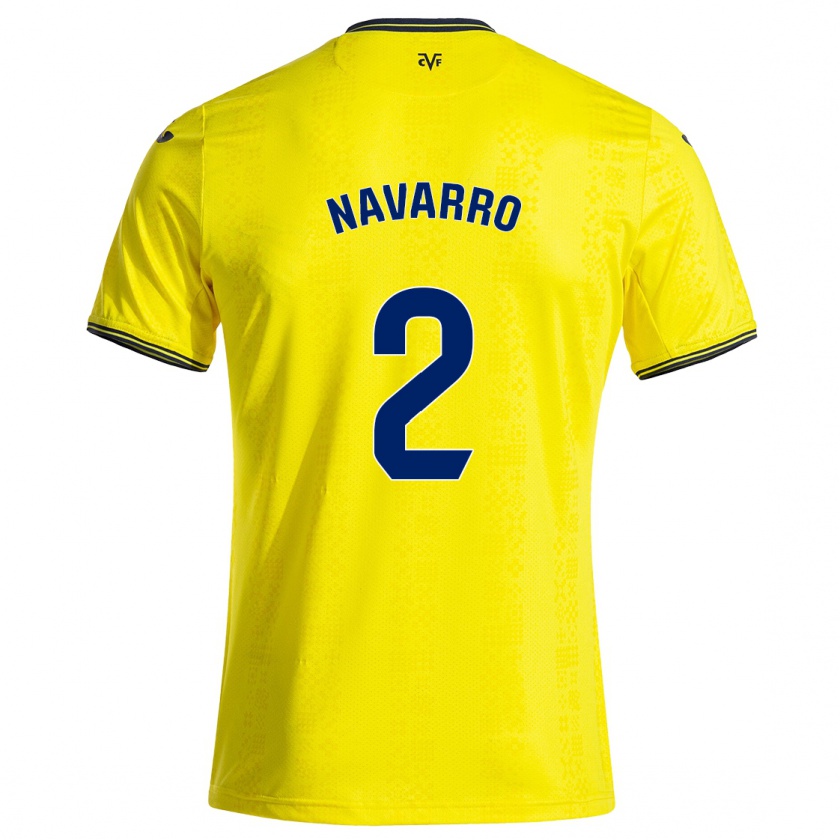 Kandiny Gyermek Pau Navarro #2 Sárga Fekete Hazai Jersey 2024/25 Mez Póló Ing