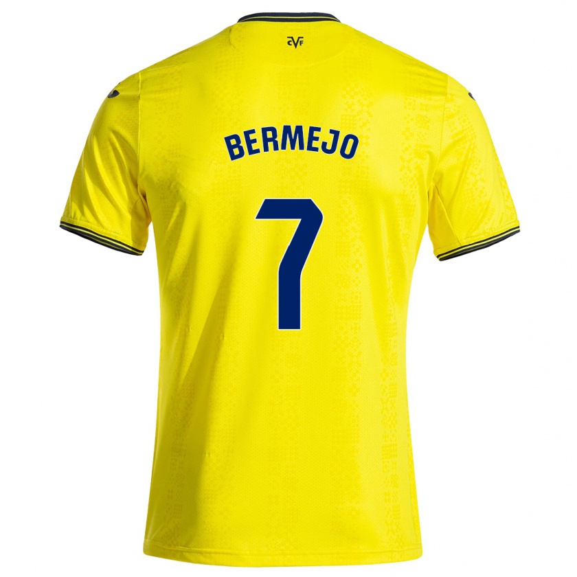 Kandiny Gyermek Celso Bermejo #7 Sárga Fekete Hazai Jersey 2024/25 Mez Póló Ing