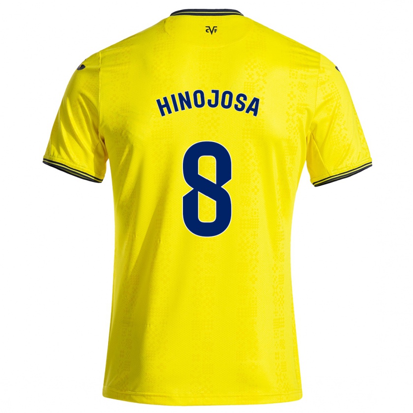 Kandiny Gyermek Sergio Hinojosa #8 Sárga Fekete Hazai Jersey 2024/25 Mez Póló Ing