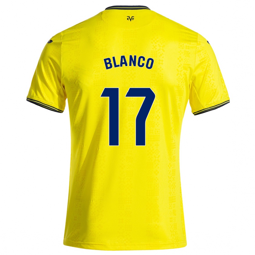 Kandiny Gyermek Fabio Blanco #17 Sárga Fekete Hazai Jersey 2024/25 Mez Póló Ing