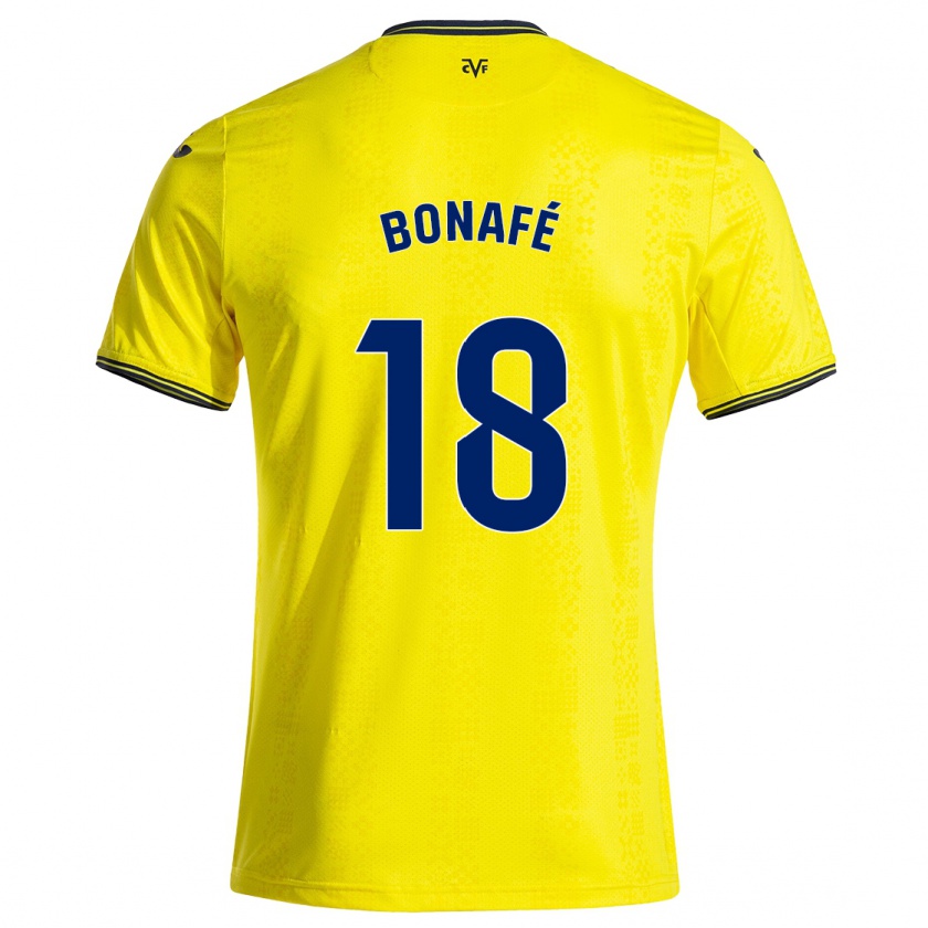 Kandiny Gyermek César Bonafé #18 Sárga Fekete Hazai Jersey 2024/25 Mez Póló Ing