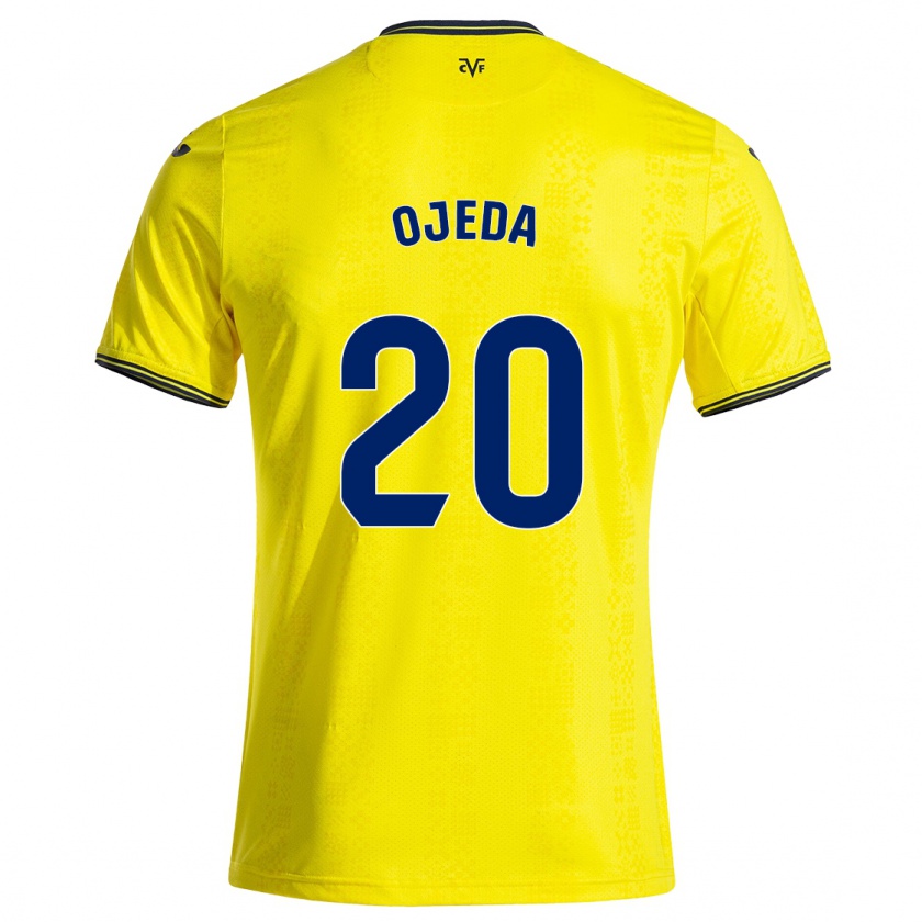 Kandiny Gyermek Thiago Ojeda #20 Sárga Fekete Hazai Jersey 2024/25 Mez Póló Ing