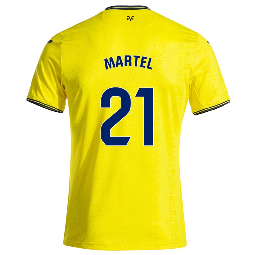 Kandiny Gyermek Kevin Martel #21 Sárga Fekete Hazai Jersey 2024/25 Mez Póló Ing