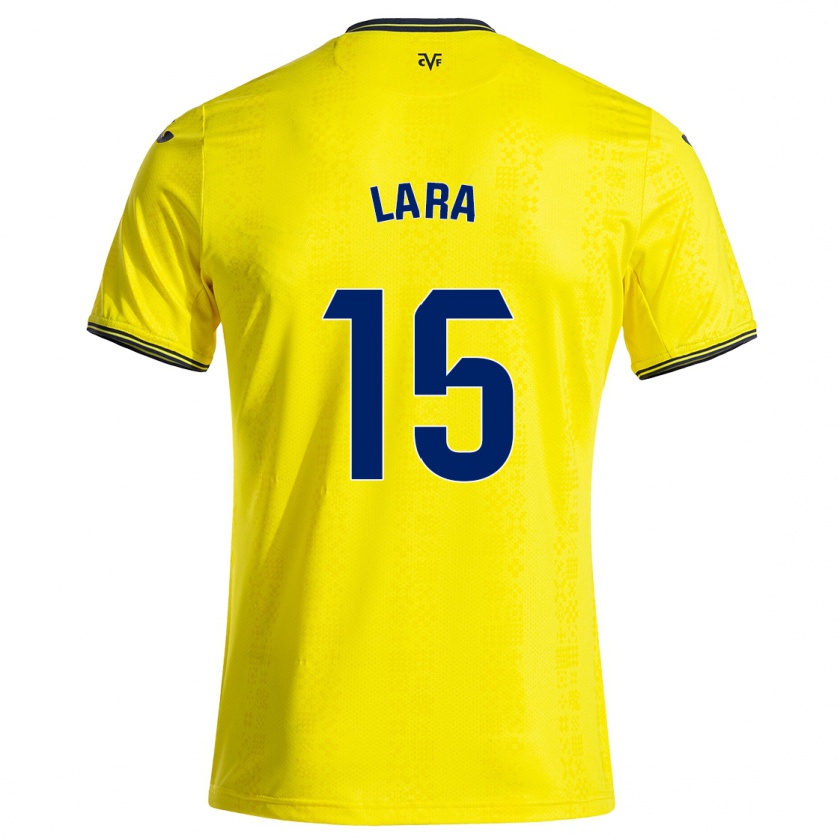 Kandiny Gyermek Francisca Lara #15 Sárga Fekete Hazai Jersey 2024/25 Mez Póló Ing