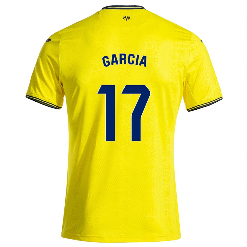 Kandiny Gyermek Rocío García #17 Sárga Fekete Hazai Jersey 2024/25 Mez Póló Ing