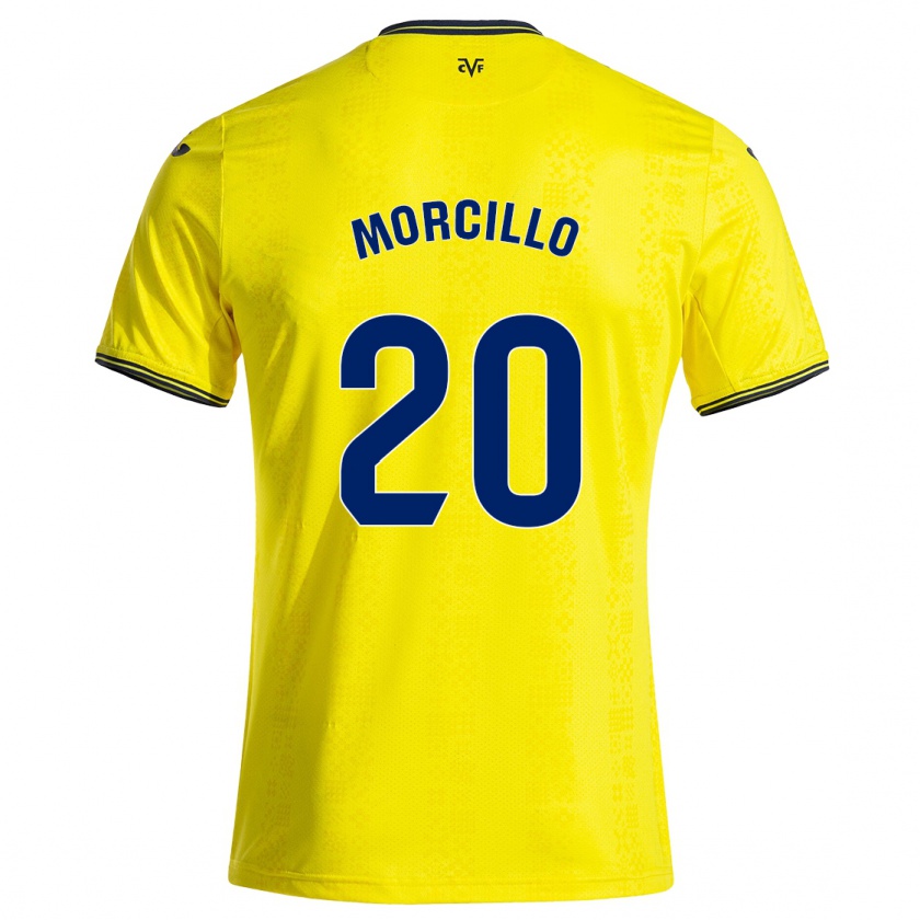 Kandiny Gyermek Raquel Morcillo #20 Sárga Fekete Hazai Jersey 2024/25 Mez Póló Ing