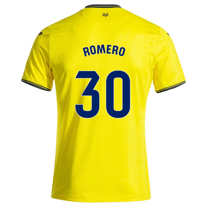 Kandiny Gyermek Lucía Romero #30 Sárga Fekete Hazai Jersey 2024/25 Mez Póló Ing