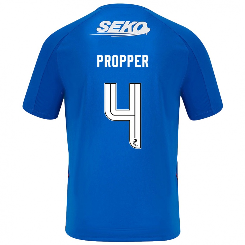 Kandiny Gyermek Robin Pröpper #4 Sötétkék Hazai Jersey 2024/25 Mez Póló Ing