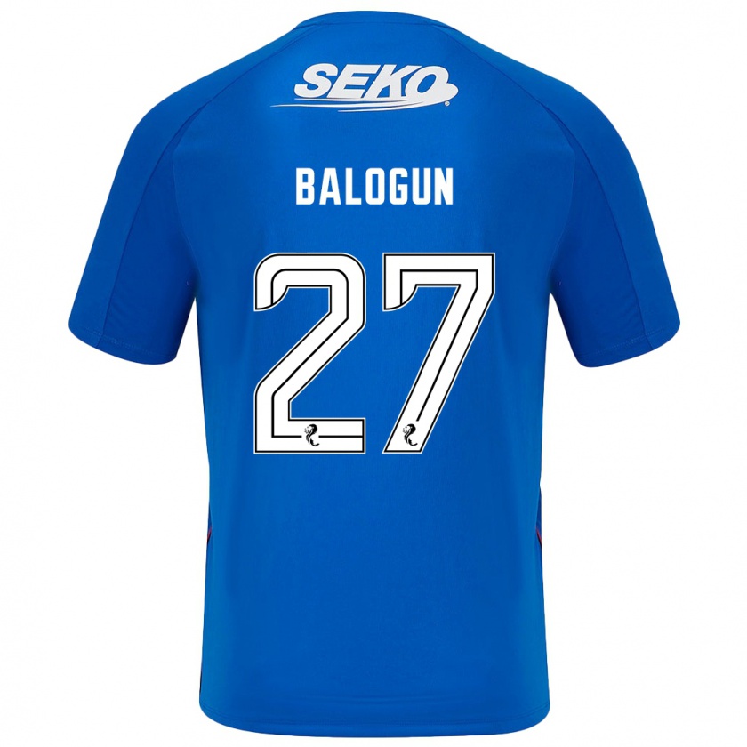 Kandiny Gyermek Leon Balogun #27 Sötétkék Hazai Jersey 2024/25 Mez Póló Ing