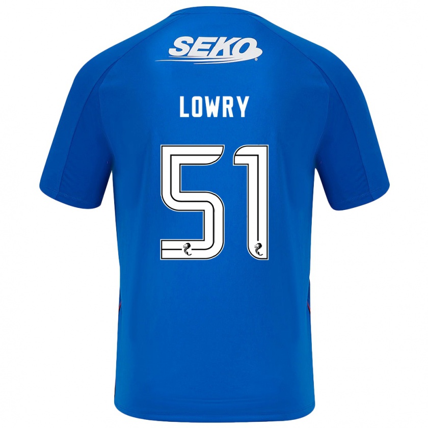 Kandiny Gyermek Alex Lowry #51 Sötétkék Hazai Jersey 2024/25 Mez Póló Ing