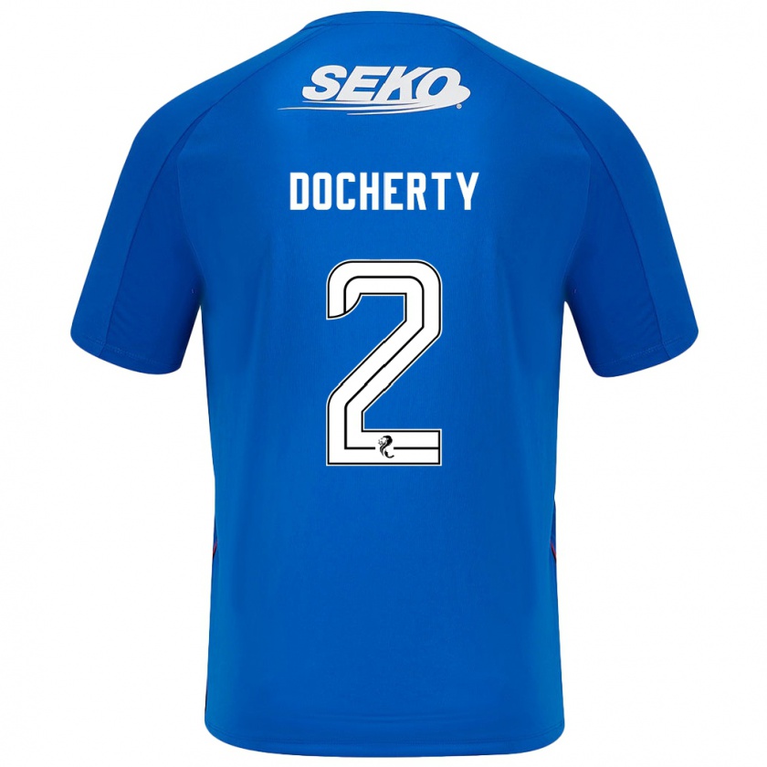 Kandiny Gyermek Nicola Docherty #2 Sötétkék Hazai Jersey 2024/25 Mez Póló Ing