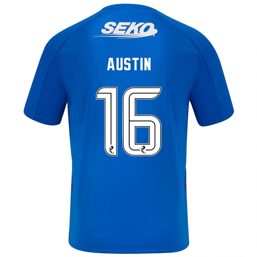 Kandiny Gyermek Eilidh Austin #16 Sötétkék Hazai Jersey 2024/25 Mez Póló Ing