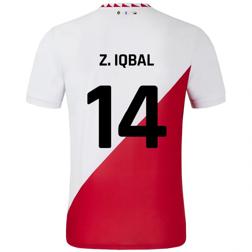 Kandiny Gyermek Zidane Iqbal #14 Fehér Piros Hazai Jersey 2024/25 Mez Póló Ing