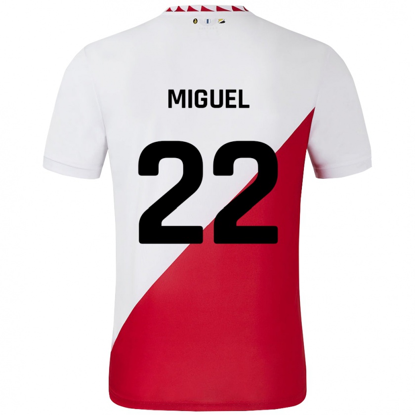 Kandiny Gyermek Miguel Rodríguez #22 Fehér Piros Hazai Jersey 2024/25 Mez Póló Ing