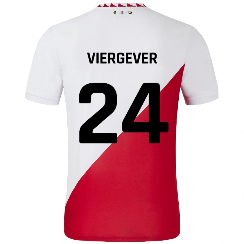 Kandiny Gyermek Nick Viergever #24 Fehér Piros Hazai Jersey 2024/25 Mez Póló Ing