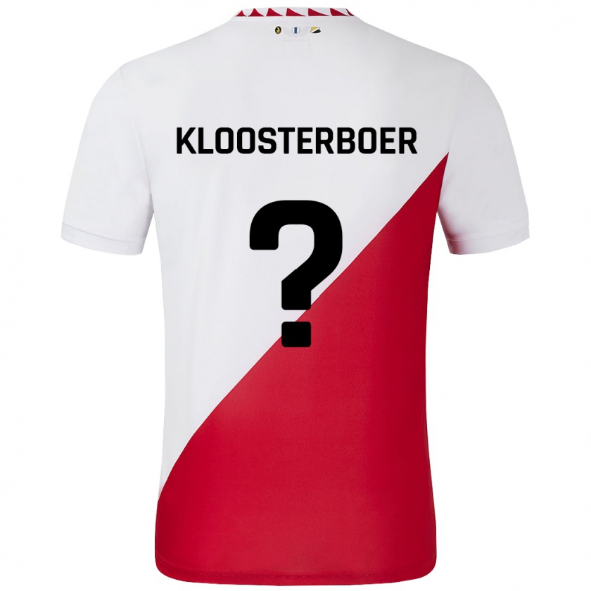 Kandiny Gyermek Per Kloosterboer #0 Fehér Piros Hazai Jersey 2024/25 Mez Póló Ing