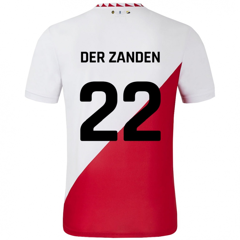 Kandiny Gyermek Iise Van Der Zanden #22 Fehér Piros Hazai Jersey 2024/25 Mez Póló Ing