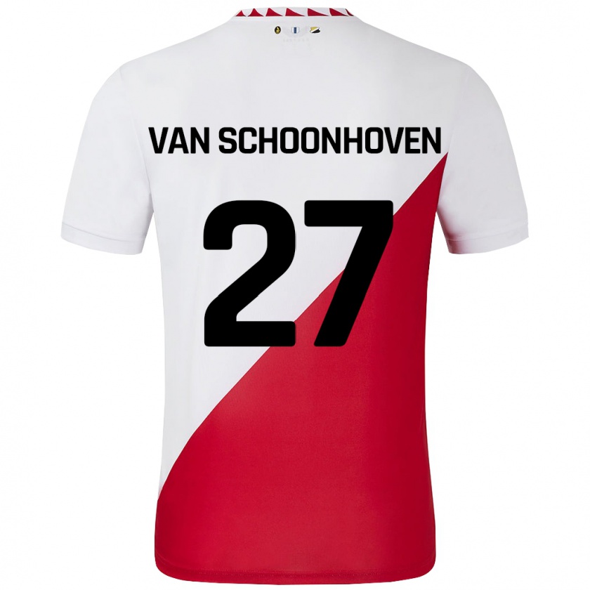 Kandiny Gyermek Nurija Van Schoonhoven #27 Fehér Piros Hazai Jersey 2024/25 Mez Póló Ing