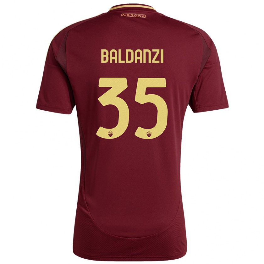 Kandiny Gyermek Tommaso Baldanzi #35 Vörös Barna Arany Hazai Jersey 2024/25 Mez Póló Ing