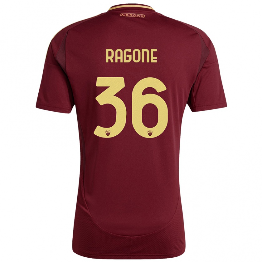 Kandiny Gyermek Diego Ragone #36 Vörös Barna Arany Hazai Jersey 2024/25 Mez Póló Ing