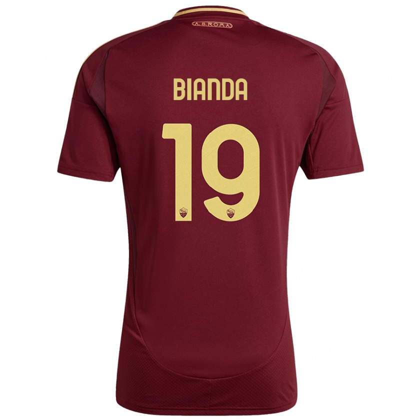 Kandiny Gyermek William Bianda #19 Vörös Barna Arany Hazai Jersey 2024/25 Mez Póló Ing