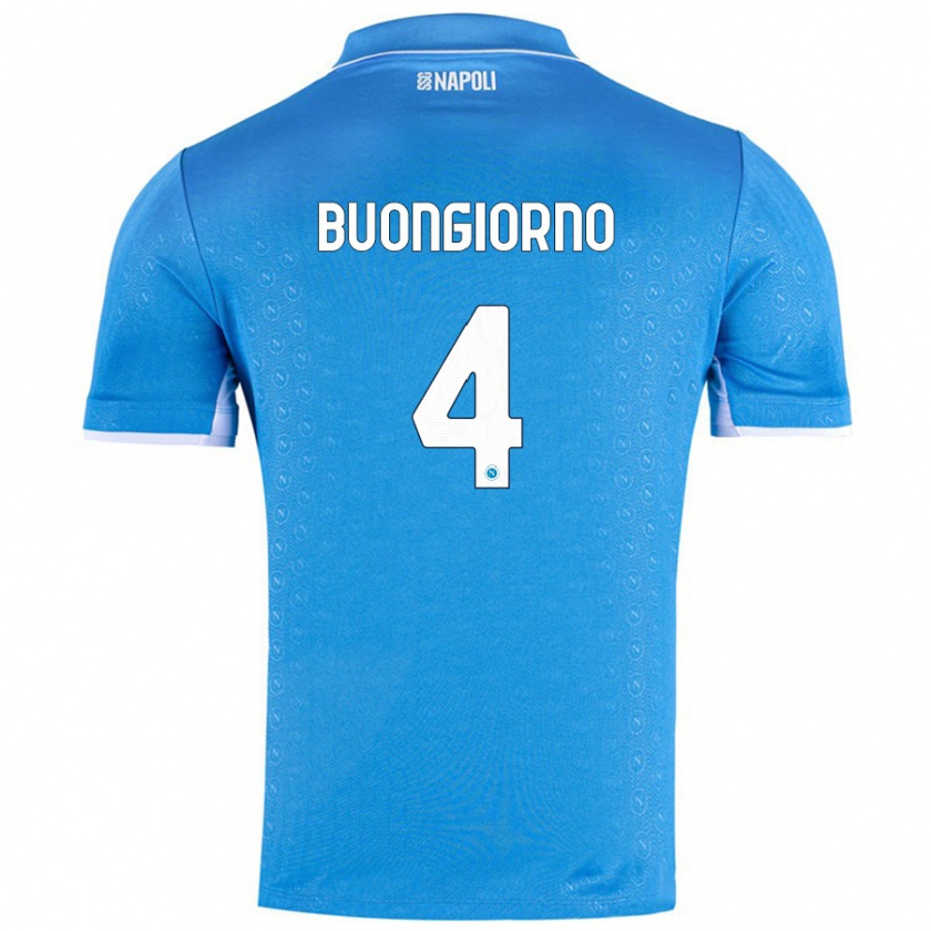 Kandiny Gyermek Alessandro Buongiorno #4 Ég Kék Hazai Jersey 2024/25 Mez Póló Ing