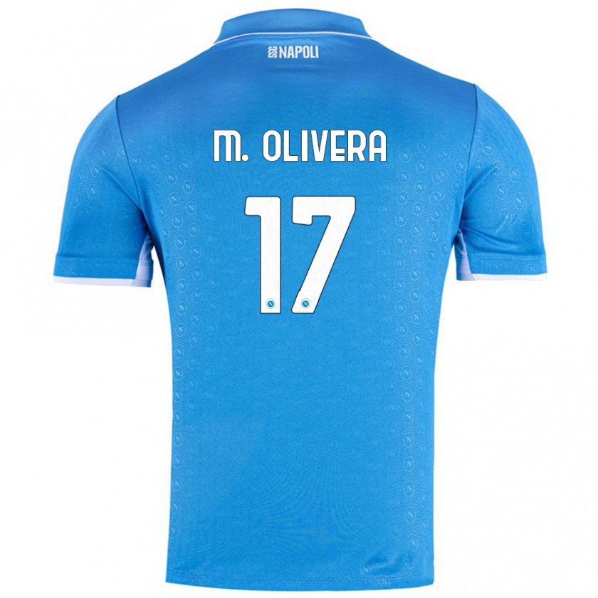 Kandiny Gyermek Mathías Olivera #17 Ég Kék Hazai Jersey 2024/25 Mez Póló Ing