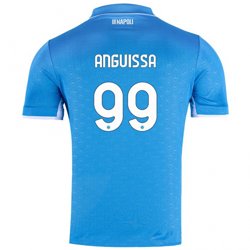 Kandiny Gyermek Frank Anguissa #99 Ég Kék Hazai Jersey 2024/25 Mez Póló Ing