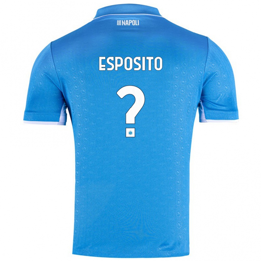 Kandiny Gyermek Mattia Esposito #0 Ég Kék Hazai Jersey 2024/25 Mez Póló Ing