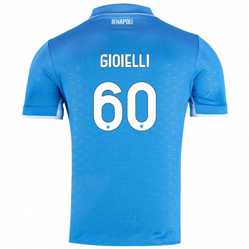 Kandiny Gyermek Francesco Gioielli #60 Ég Kék Hazai Jersey 2024/25 Mez Póló Ing