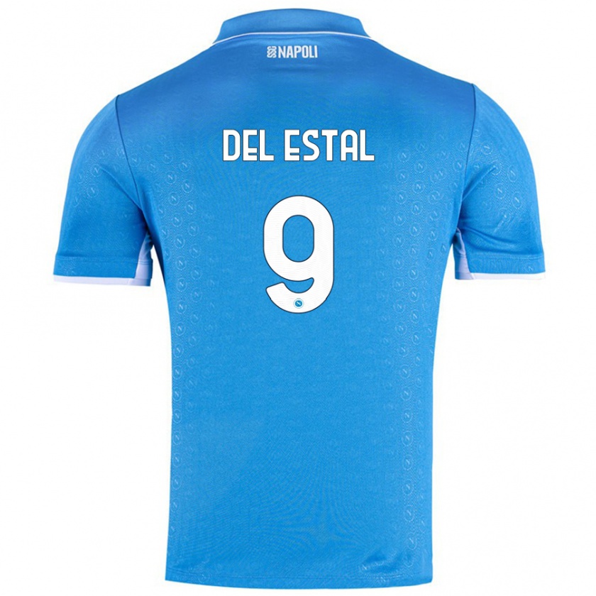 Kandiny Gyermek Eli Del Estal #9 Ég Kék Hazai Jersey 2024/25 Mez Póló Ing