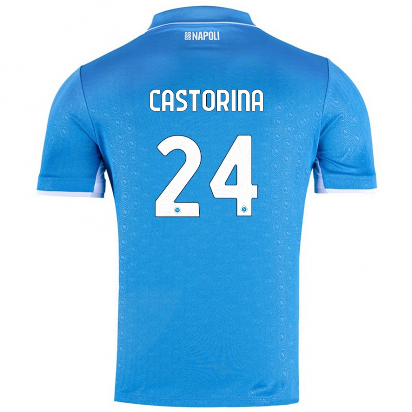 Kandiny Gyermek Alessandro Castorina #24 Ég Kék Hazai Jersey 2024/25 Mez Póló Ing