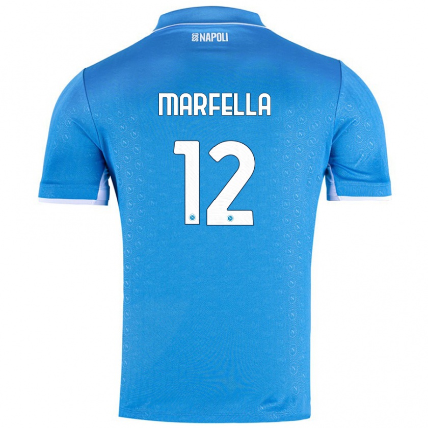 Kandiny Gyermek Davide Marfella #12 Ég Kék Hazai Jersey 2024/25 Mez Póló Ing