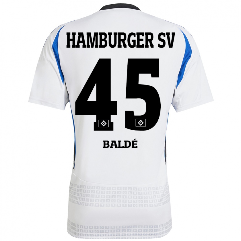 Kandiny Gyermek Fabio Baldé #45 Fehér Kék Hazai Jersey 2024/25 Mez Póló Ing