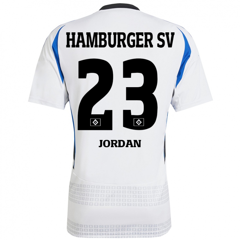 Kandiny Gyermek Dominik Jordan #23 Fehér Kék Hazai Jersey 2024/25 Mez Póló Ing