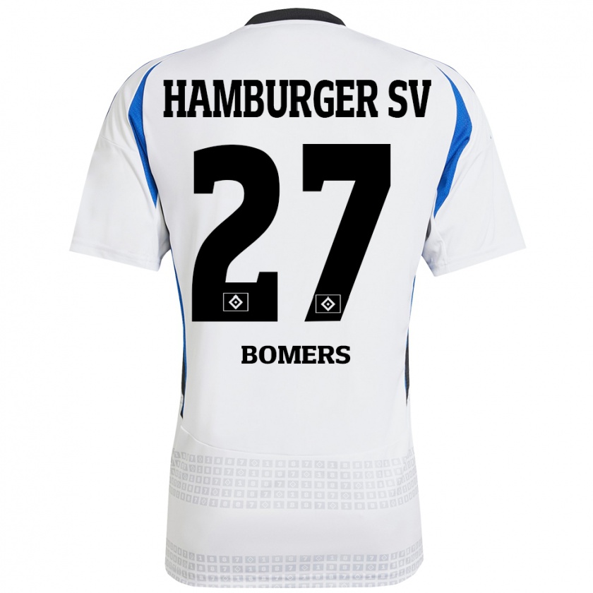 Kandiny Gyermek Henrik Bomers #27 Fehér Kék Hazai Jersey 2024/25 Mez Póló Ing