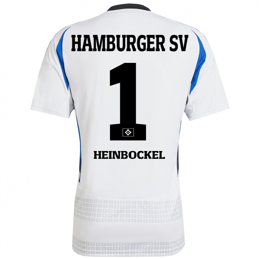 Kandiny Gyermek Simon Heinbockel #1 Fehér Kék Hazai Jersey 2024/25 Mez Póló Ing