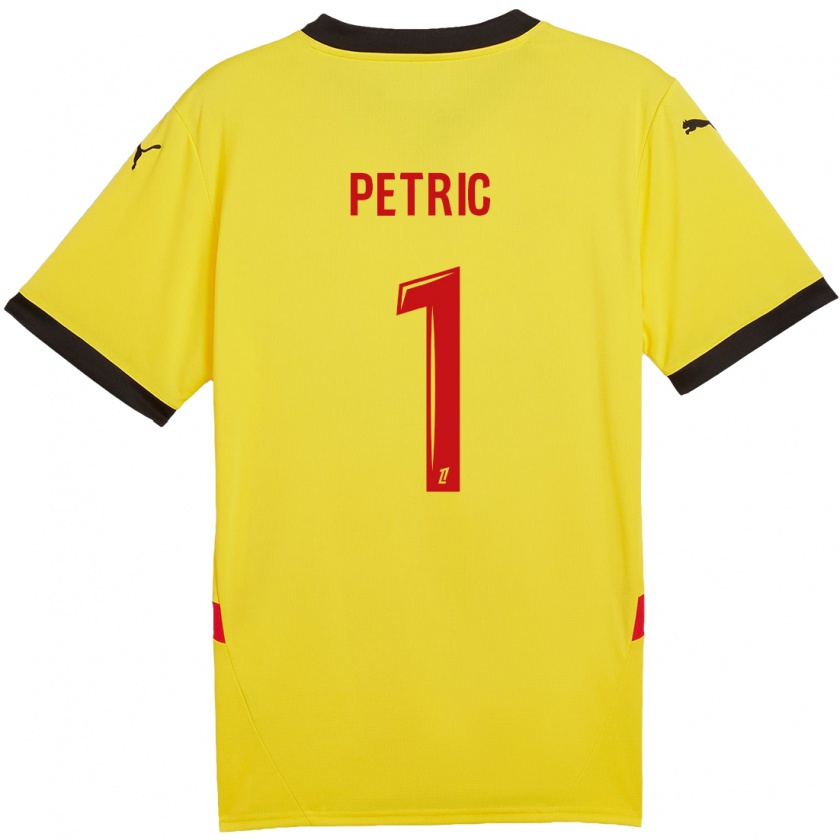 Kandiny Gyermek Denis Petric #1 Sárga Piros Hazai Jersey 2024/25 Mez Póló Ing