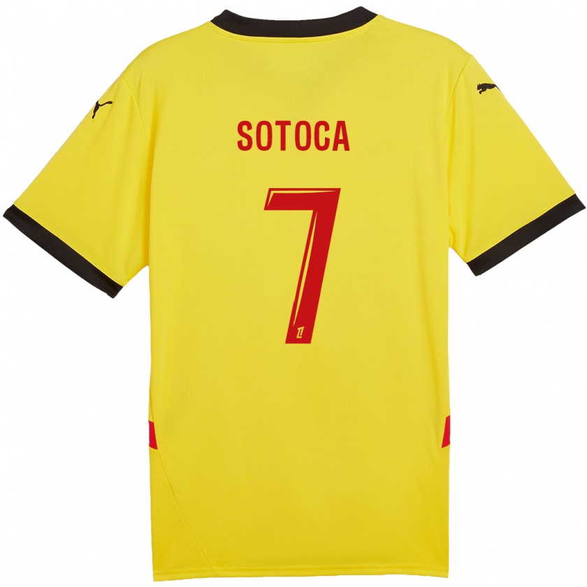 Kandiny Gyermek Florian Sotoca #7 Sárga Piros Hazai Jersey 2024/25 Mez Póló Ing