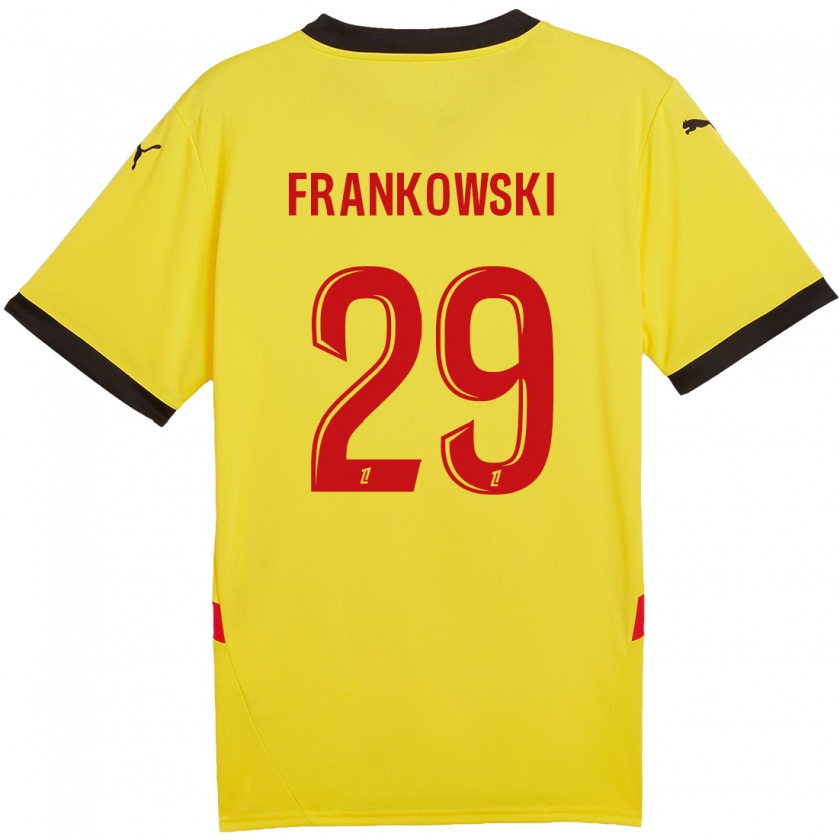 Kandiny Gyermek Przemyslaw Frankowski #29 Sárga Piros Hazai Jersey 2024/25 Mez Póló Ing