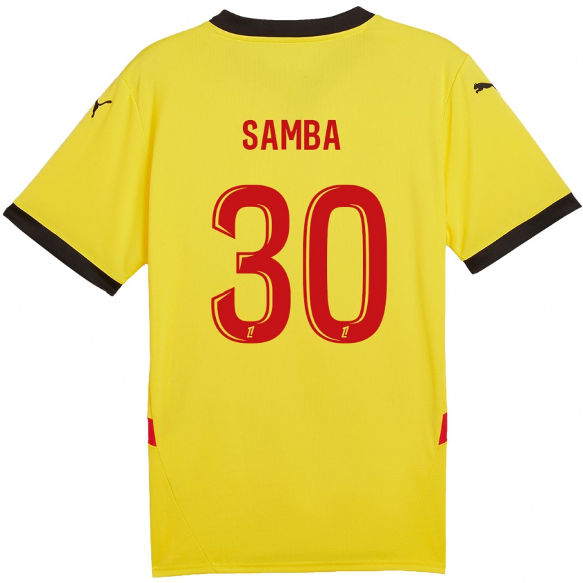 Kandiny Gyermek Brice Samba #30 Sárga Piros Hazai Jersey 2024/25 Mez Póló Ing