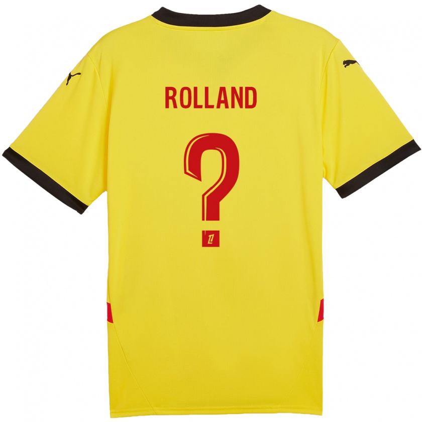 Kandiny Gyermek Paul Rolland #0 Sárga Piros Hazai Jersey 2024/25 Mez Póló Ing