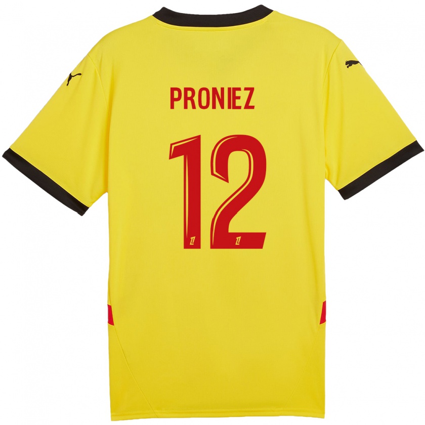 Kandiny Gyermek Fany Proniez #12 Sárga Piros Hazai Jersey 2024/25 Mez Póló Ing