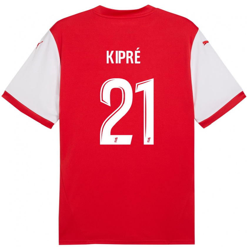 Kandiny Gyermek Cédric Kipré #21 Piros Fehér Hazai Jersey 2024/25 Mez Póló Ing