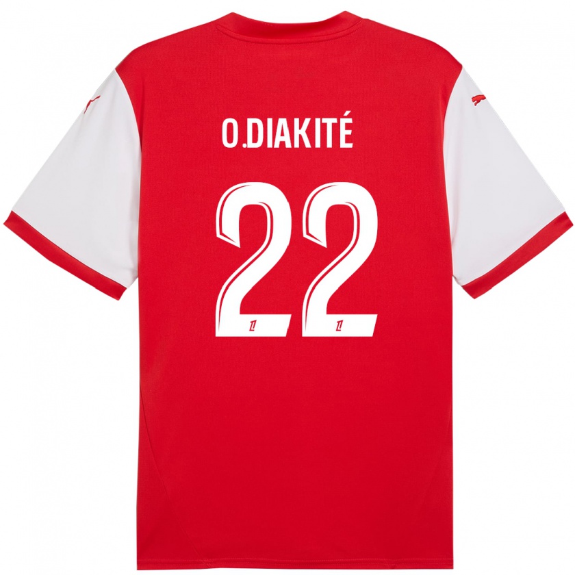 Kandiny Gyermek Oumar Diakité #22 Piros Fehér Hazai Jersey 2024/25 Mez Póló Ing